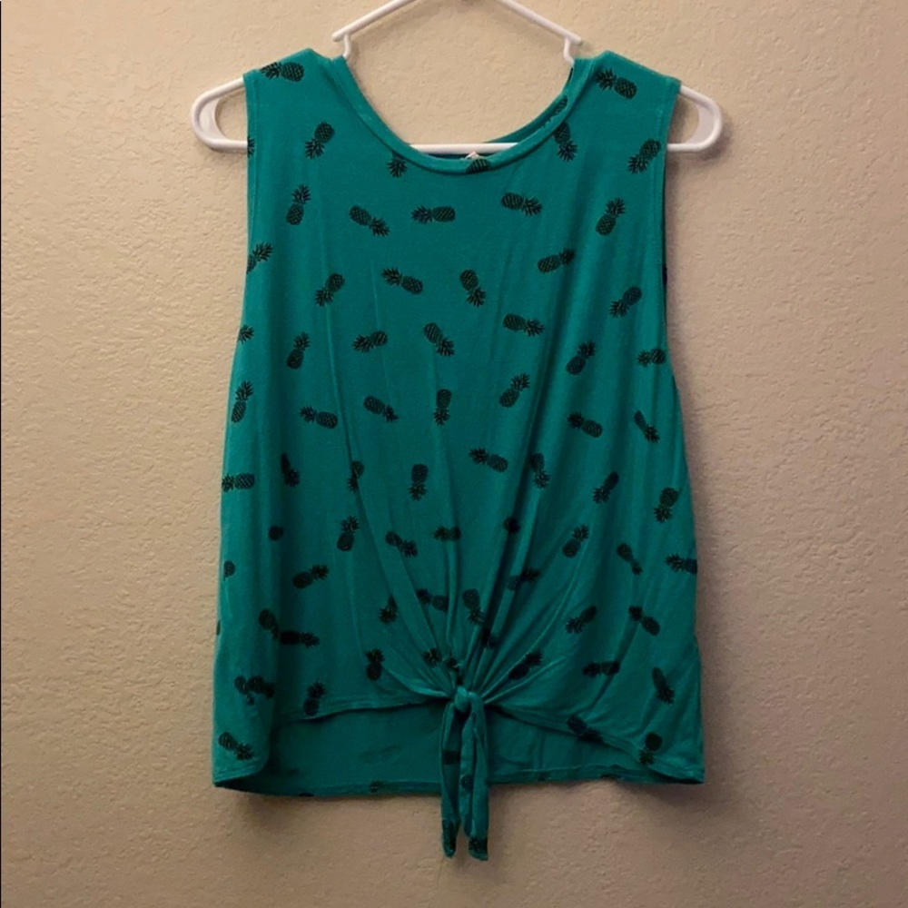Pineapple green tank top